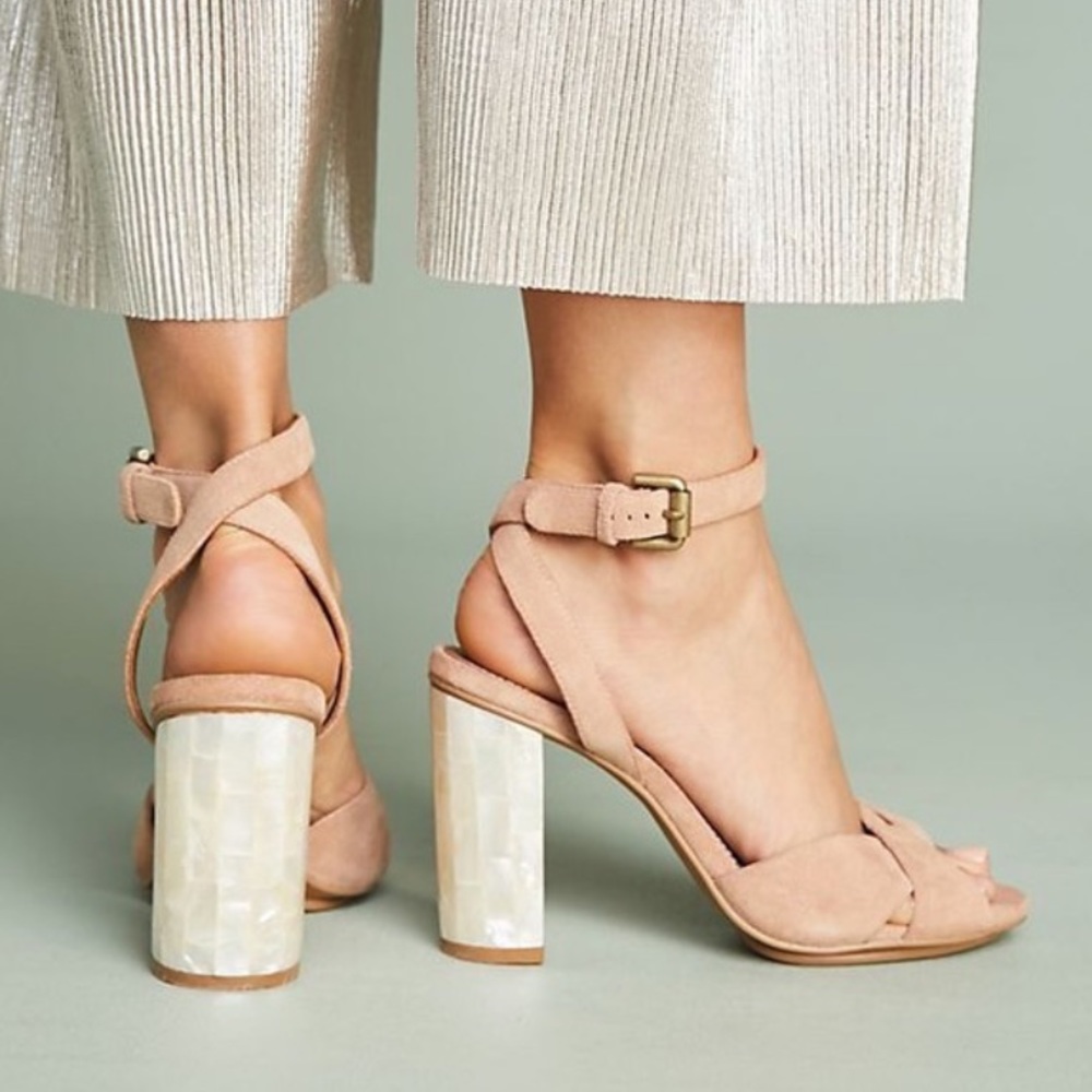 See by Chloe Isida Suede Mother of Pearl Heels